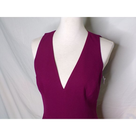 DRESS THE POPULATION Catalina Fit & Flare Dress Dark Magenta Large (8-10) - Picture 6 of 9